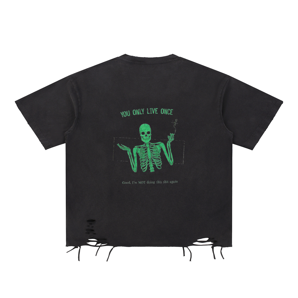 Snow Washed Raw-Hem T-Shirt